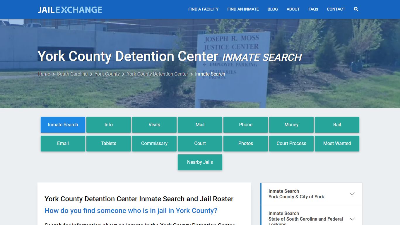 Inmate Search: Roster & Mugshots - York County Detention Center, SC
